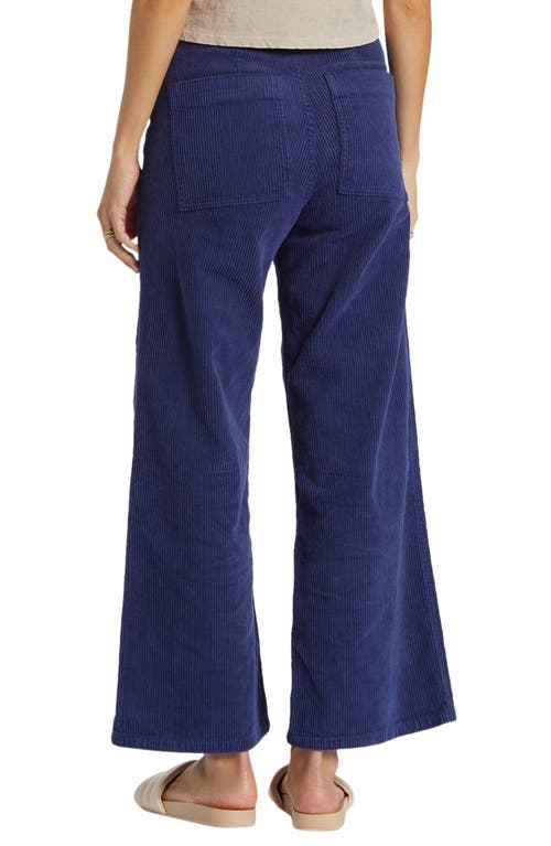 Shop Billabong Be Free Wide Leg Corduroy Pants In Sea Indigo