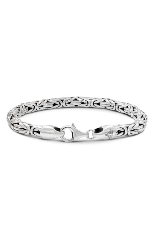 Devata Gender Inclusive Sterling Silver Borobudur Round 5mm Chain Bracelet In Silver