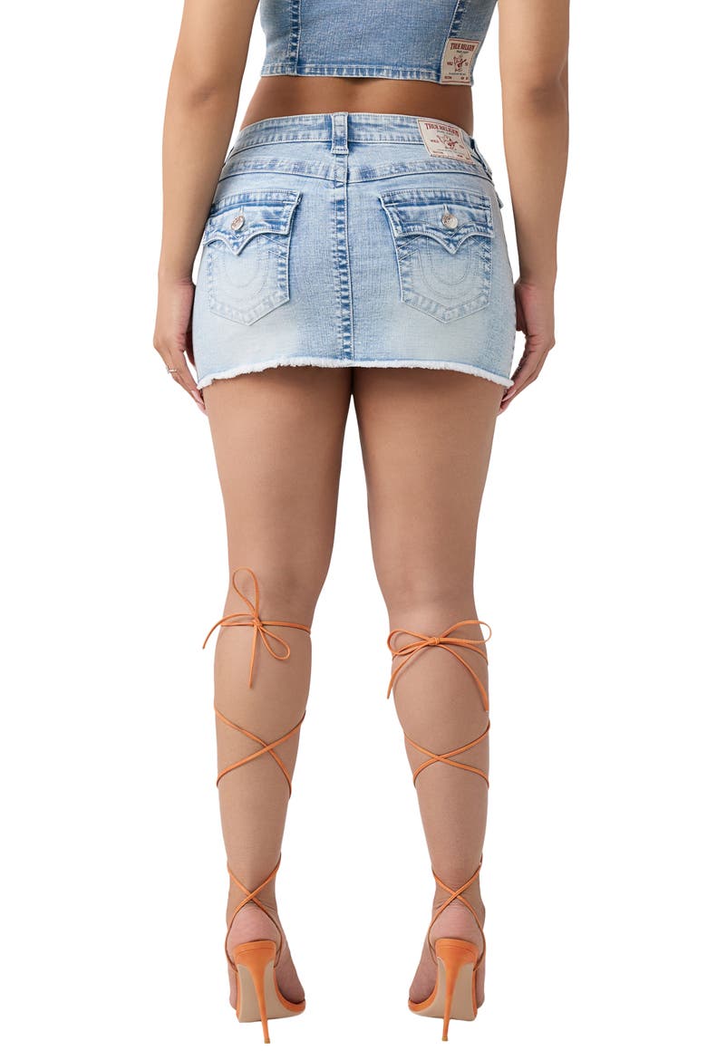 Sadie Denim Miniskirt, Alternate, color, FRECKLE WAVE