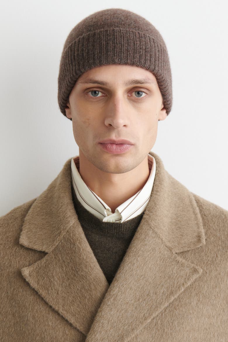 Pure Cashmere Beanie, Alternate, color, MOCHA MÉLANGE
