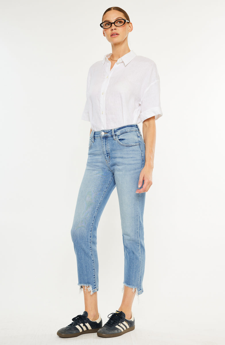 KanCan Angela High Rise Slim Crop Straight Jeans, Alternate, color, Light Blue