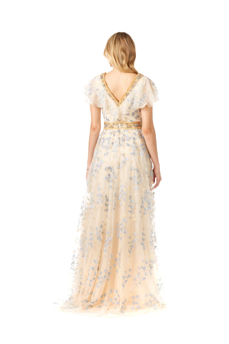 Lace, V-Neck Dress, Alternate, color, Champagne