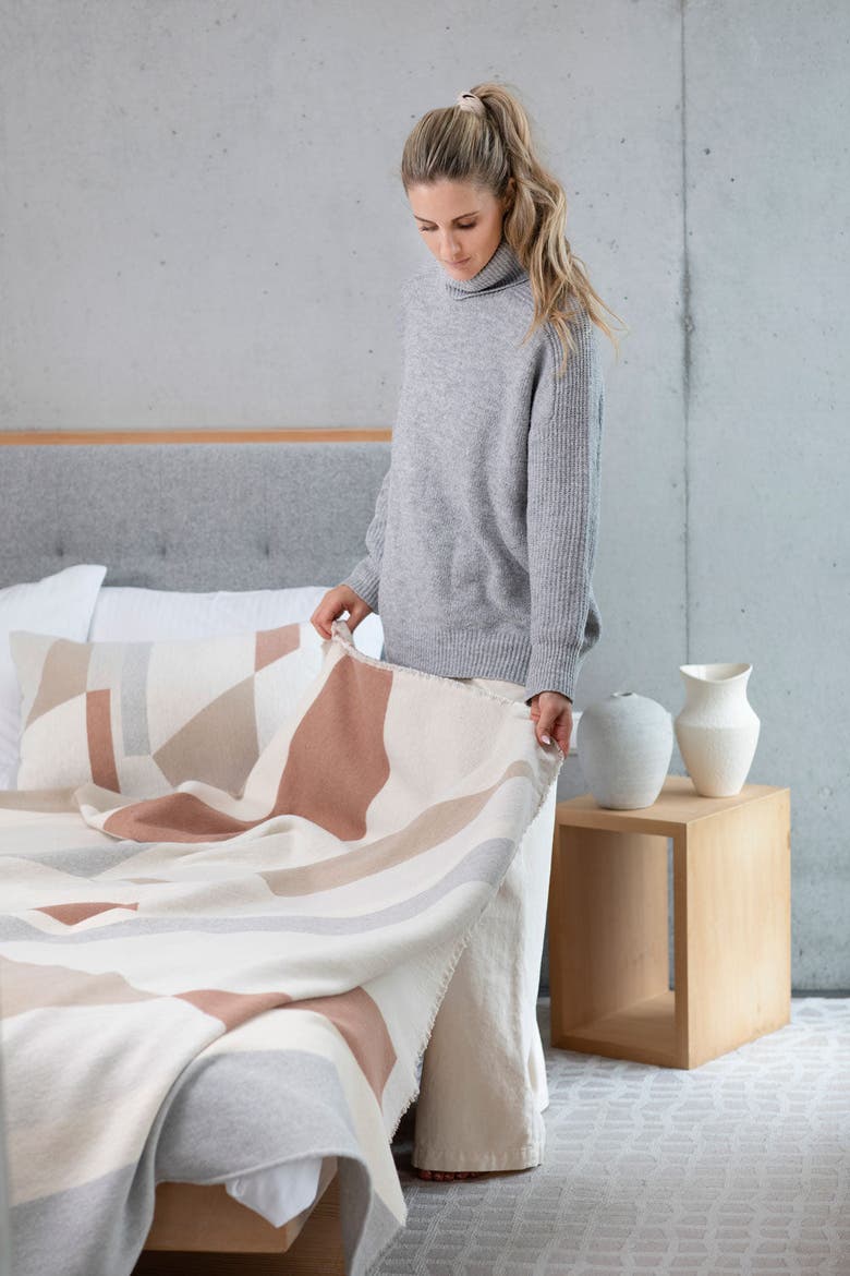 Luca Graphic Shapes Throw, Alternate, color, Ecru