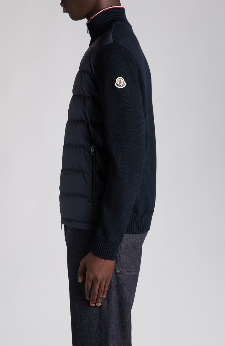 Moncler Padded Zip Cardigan, Alternate, color, Obsidian Blue