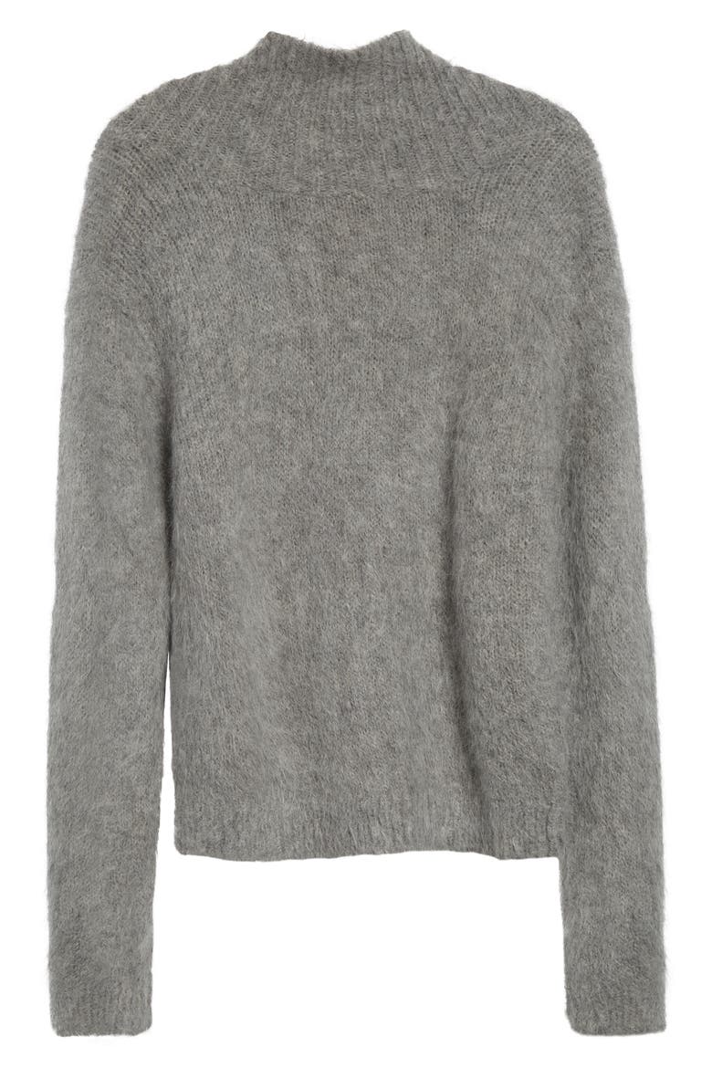 Sonko Reversible Suri Alpaca & Merino Wool Blend Sweater, Alternate, color, HEATHER GREY