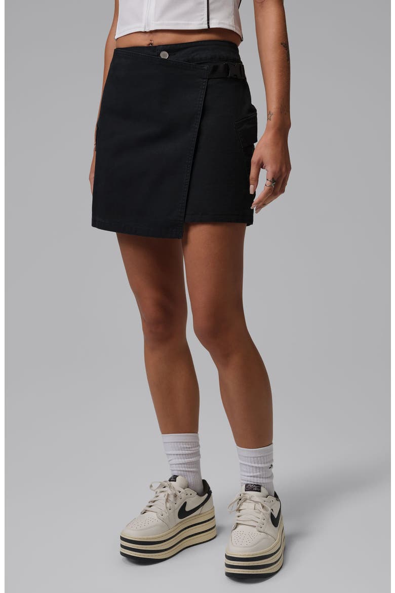Flight Cargo Wrap Miniskirt, Main, color, 010 BLACK/BLACK