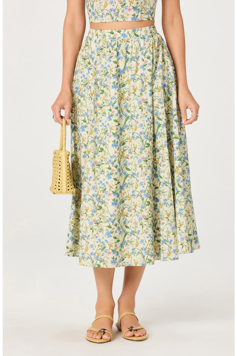 Wylda Floral Print Maxi Skirt, Alternate, color, BLUE GREEN MULTI FLORAL