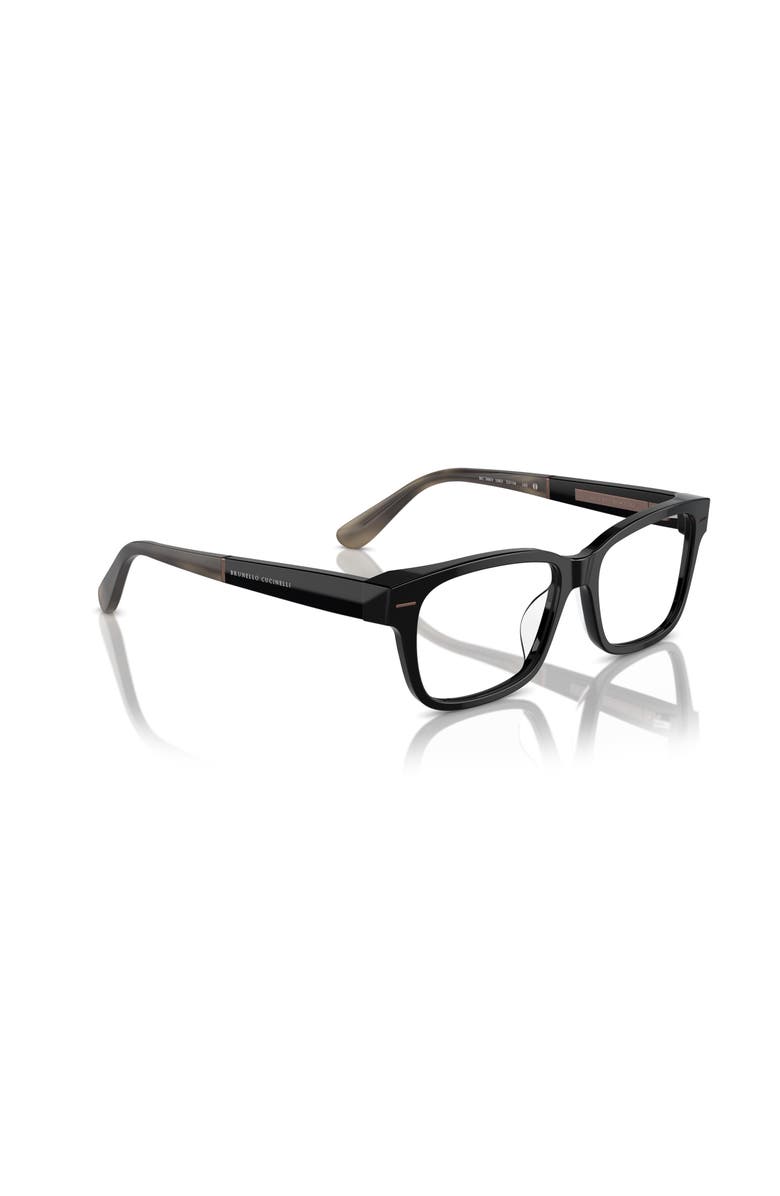 Brunello Cucinelli 53mm Rectangle optical glasses, Alternate, color, Black