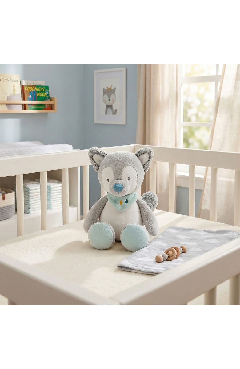 Nattou Cuddly Tiloo the Wolf Stuffed Animal, Alternate, color, Blue/ Grey