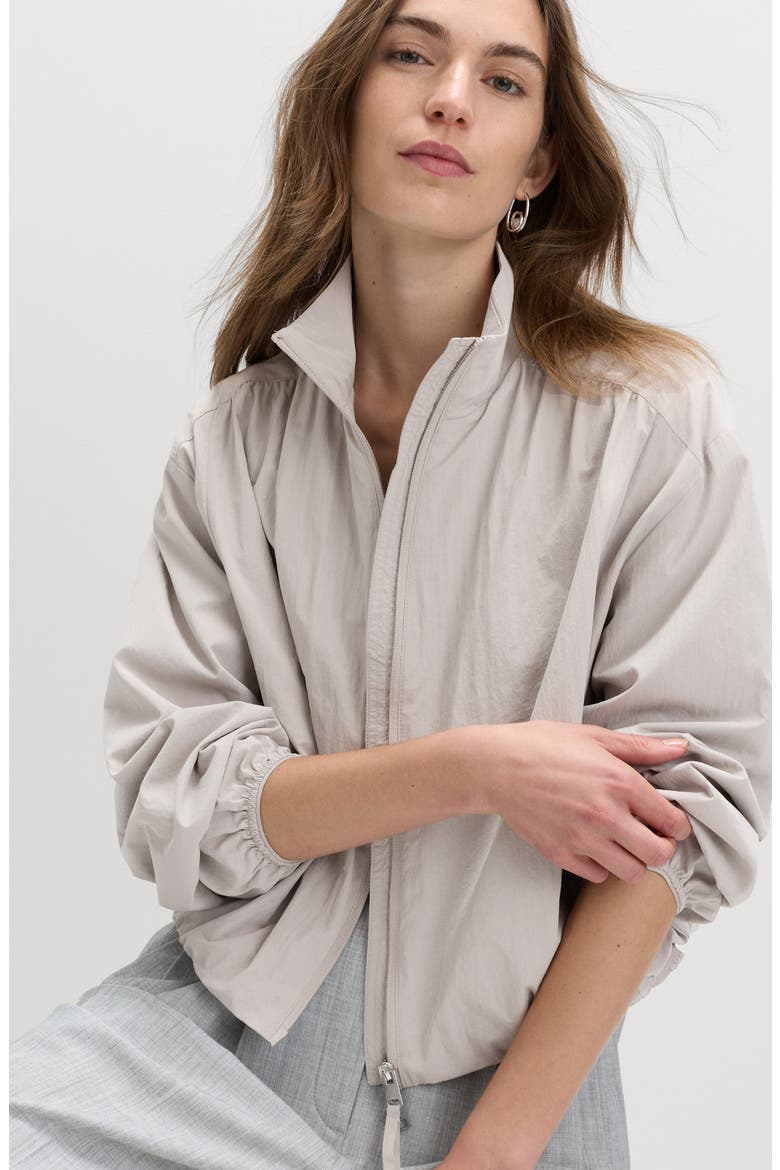 Funnel Neck Jacket, Alternate, color, GREY