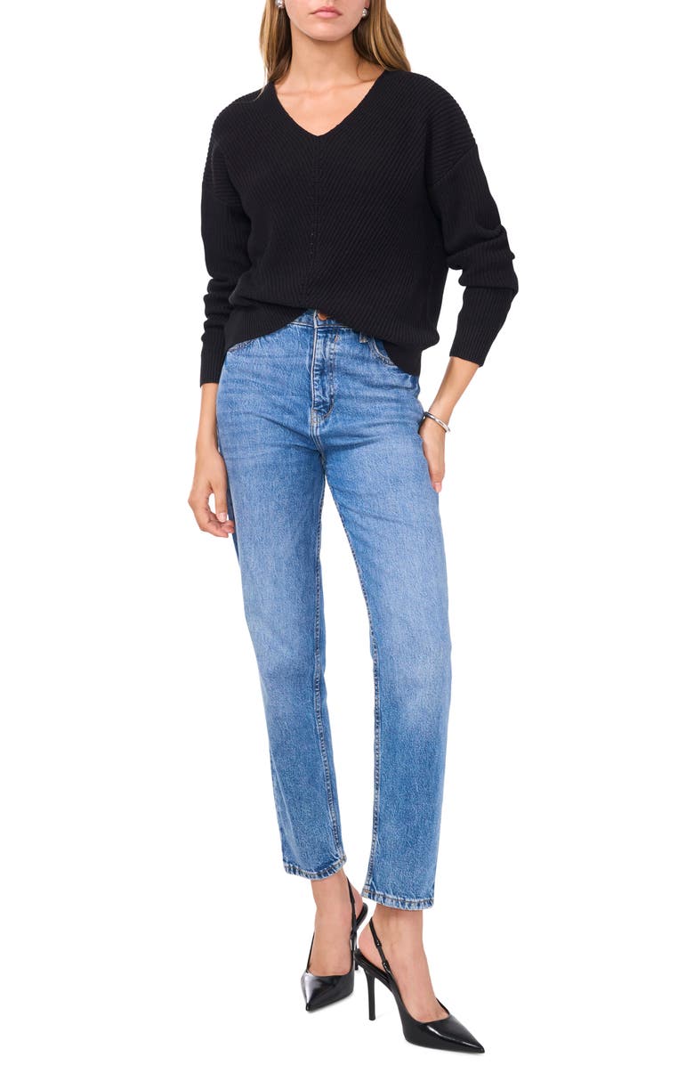 1.STATE Diagonal Rib V-Neck Sweater, Alternate, color, 