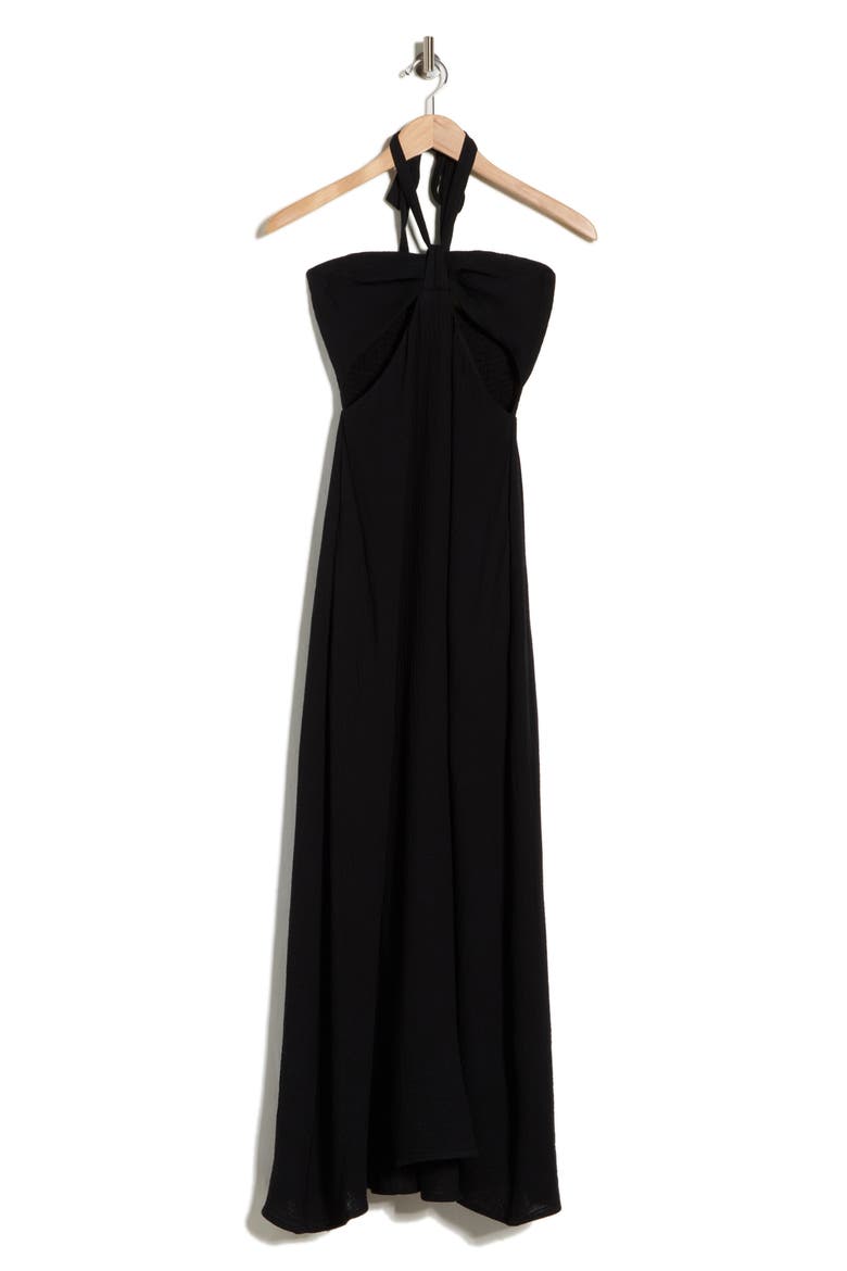 Dakota Cutout Halter Dress, Alternate, color, BLACK