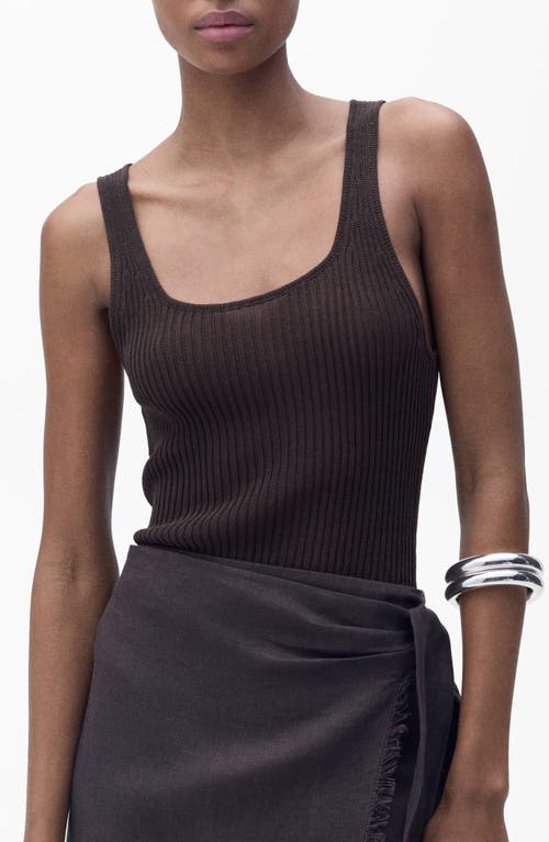 Mango Chunky Rib Sweater Tank In Brown