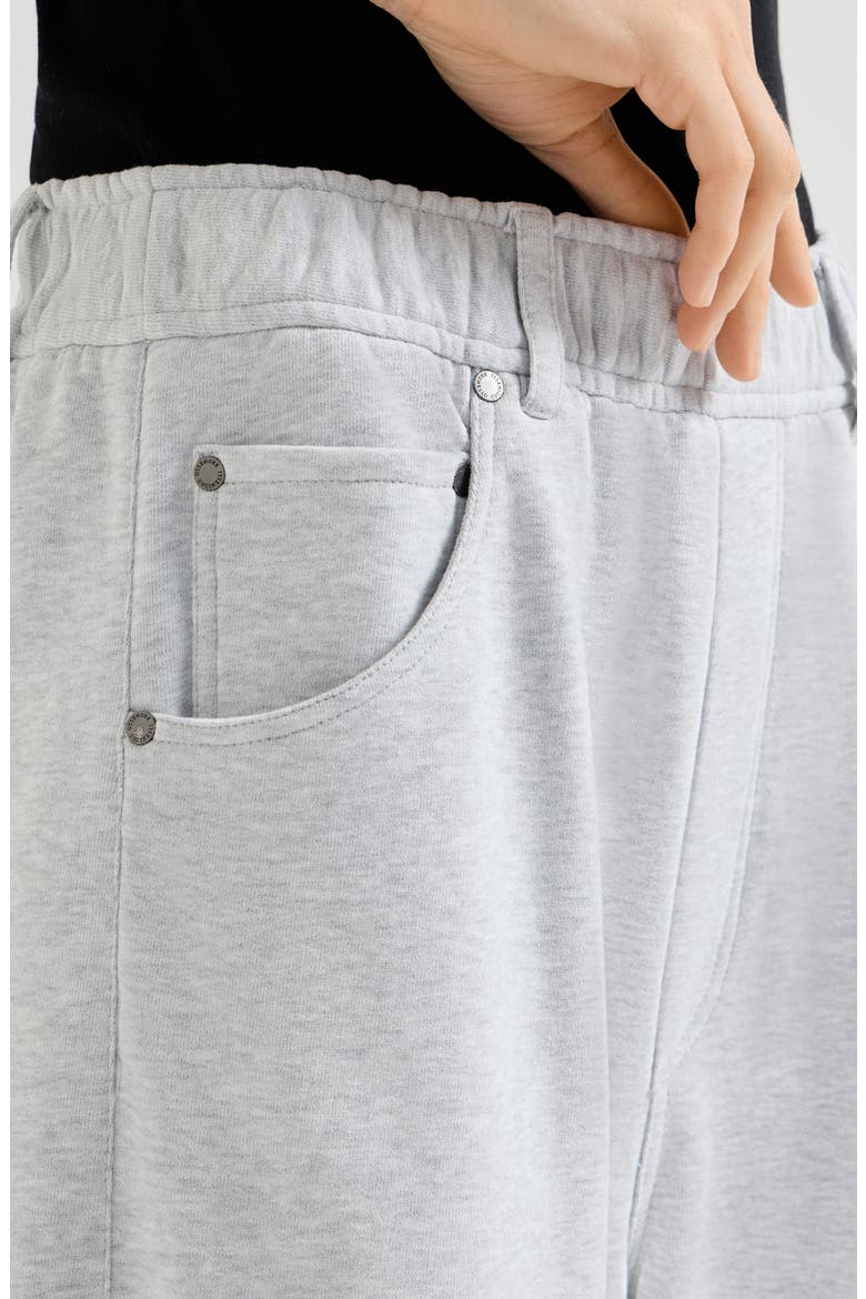 Cotton smooth French terry trousers, Alternate, color, Silver
