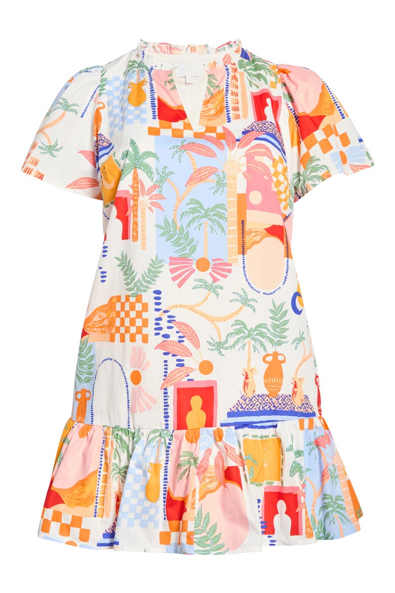 Petrolia Print Minidress, Alternate, color, ORANGE-PINK-WHTE