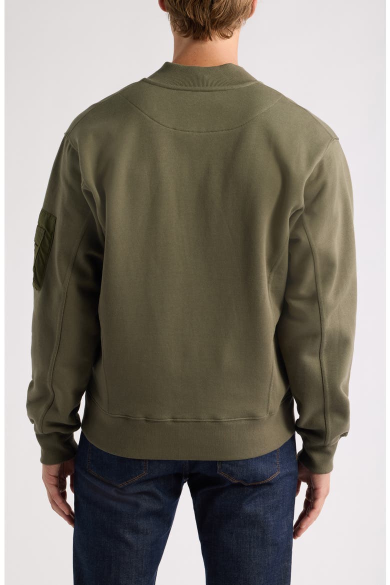 MA-1 Snap Front Sweatshirt, Alternate, color, OG-107 GREEN
