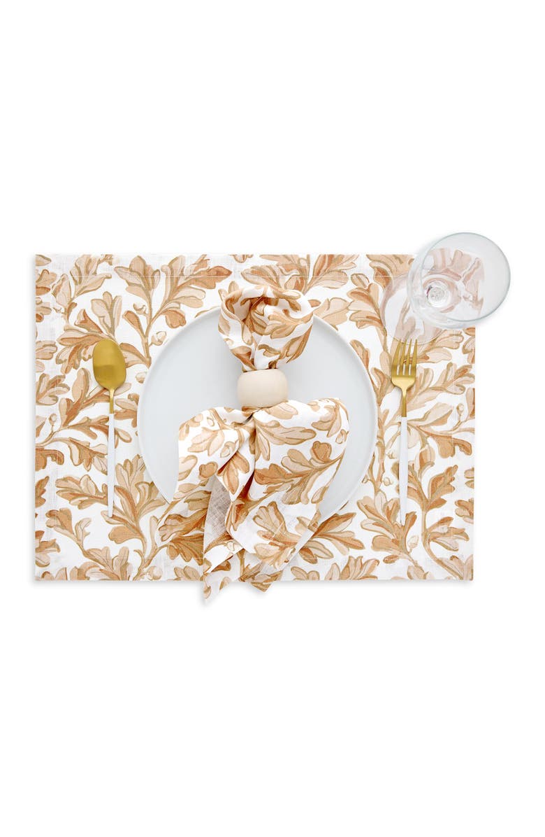 Solino Home Linen Dinner Napkins - Fallen Leaves, 20" x 20" Inch, Alternate, color, Autumn