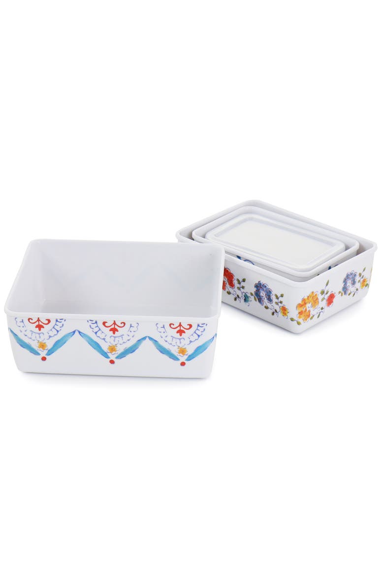 8 Piece Anaya Rectangular Nesting Food Storage Set, Alternate, color, Multi