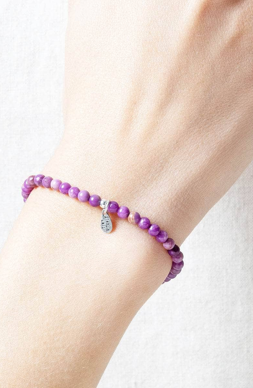 Tiny Rituals Rare Phosphosiderite Energy Bracelet In Light Purple