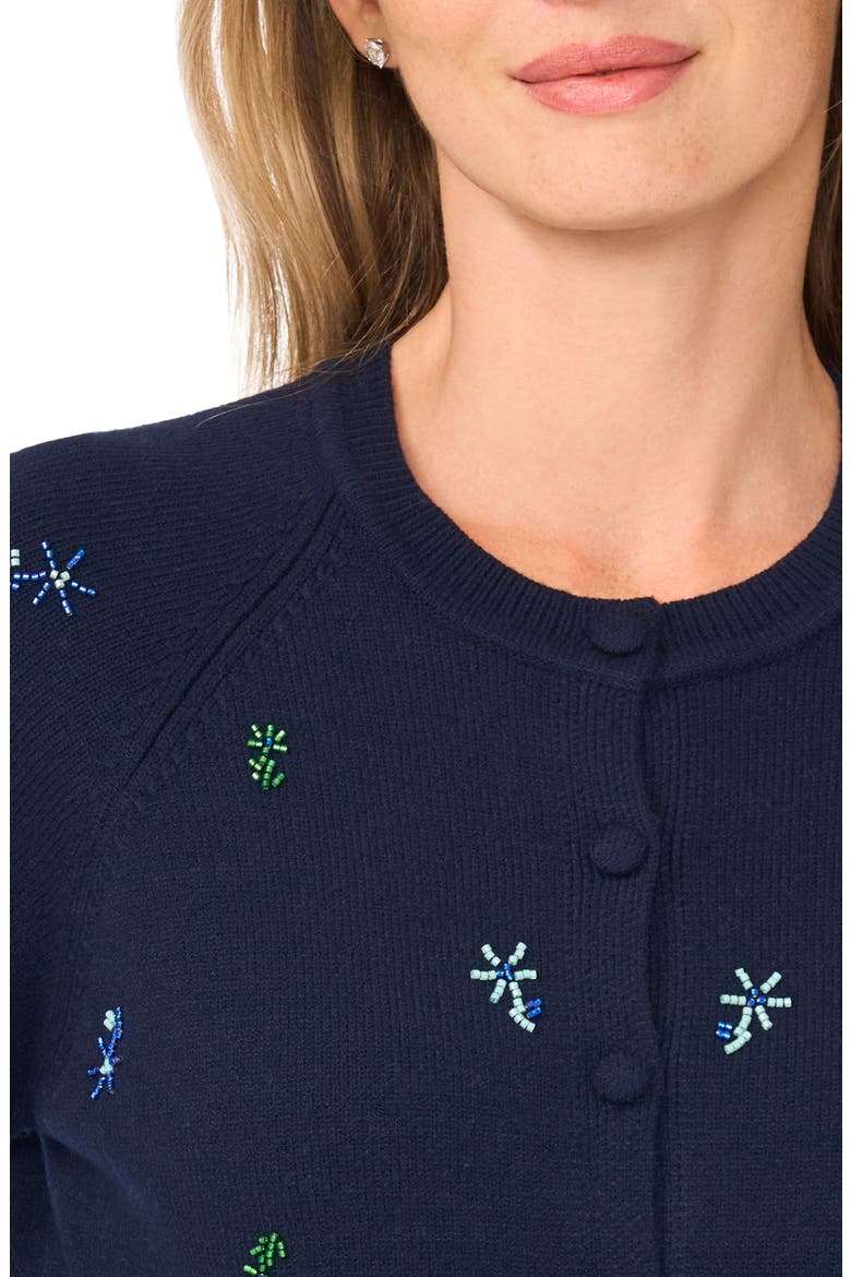 Bead Embroidered Cardigan, Alternate, color, CLASSIC NAVY
