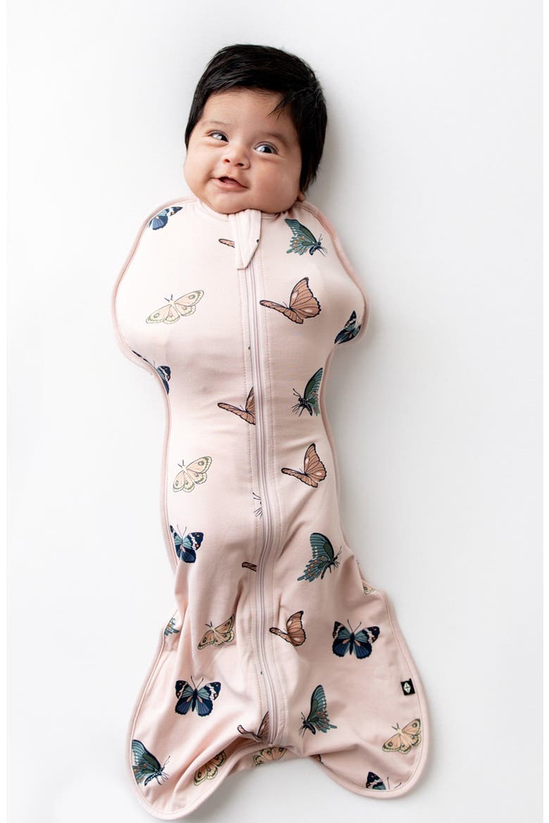 Butterfly 0.5 TOG Swaddle Bag, Alternate, color, BLUSH BUTTERFLY