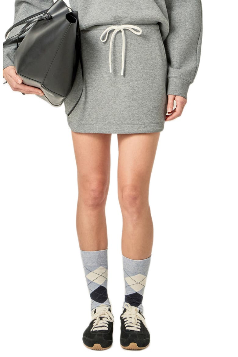Scuba Drawstring Miniskirt, Main, color, GREY