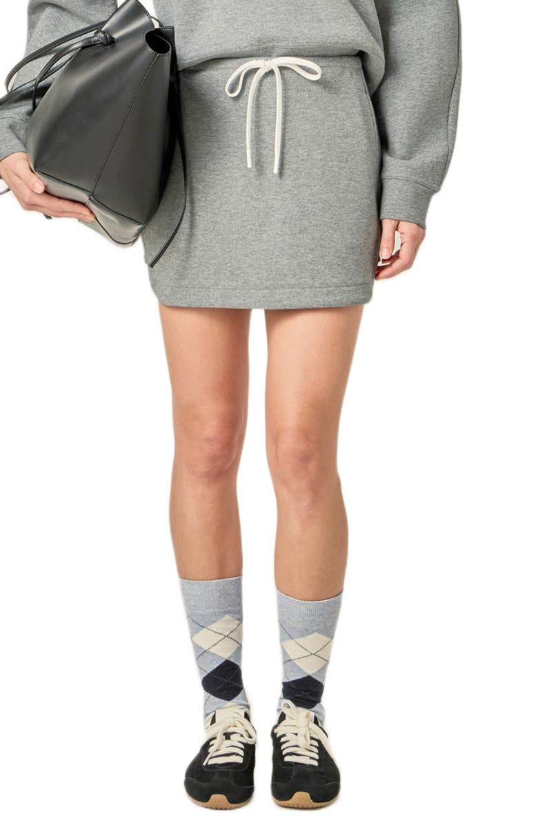 English Factory Scuba Drawstring Miniskirt, Main, color, Grey