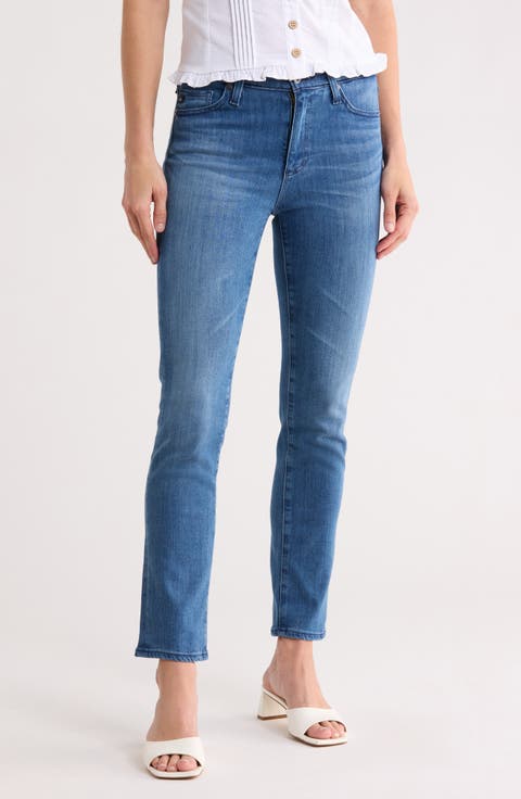 Mari High Waist Slim Straight Leg Jeans