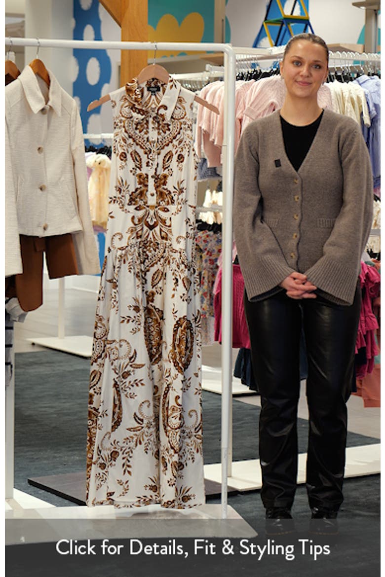 Print Sleeveless Maxi Shirtdress video