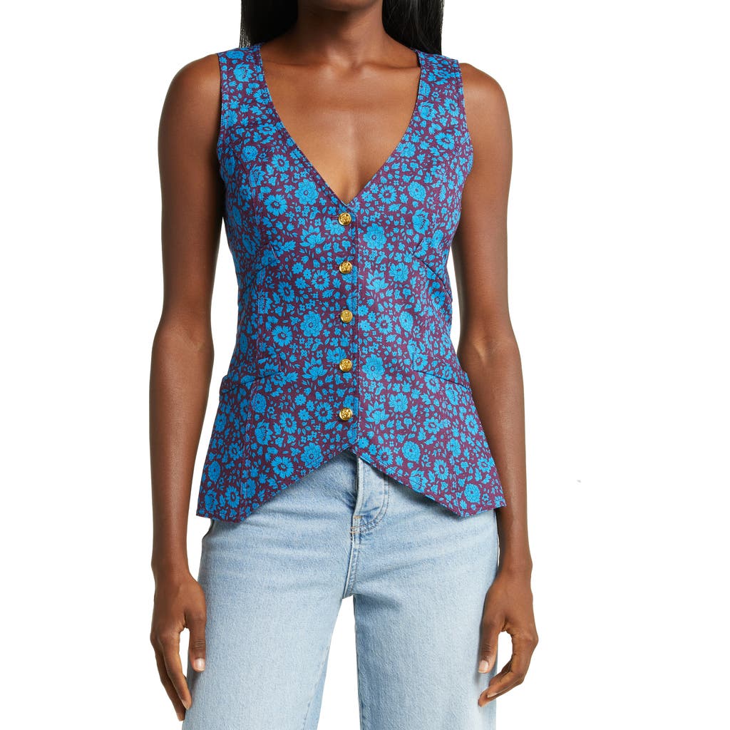 Smythe Floral Print Linen Vest In Liberty Floral