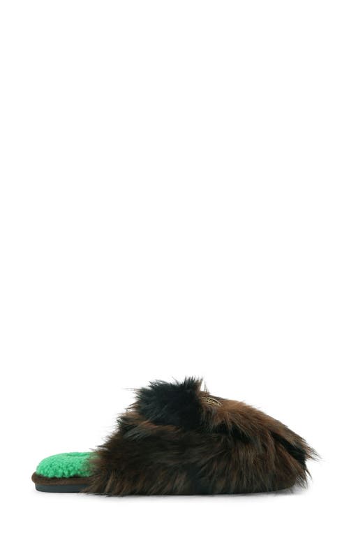 Kurt Geiger London Kensington Faux Fur Scuff Slipper In Brown