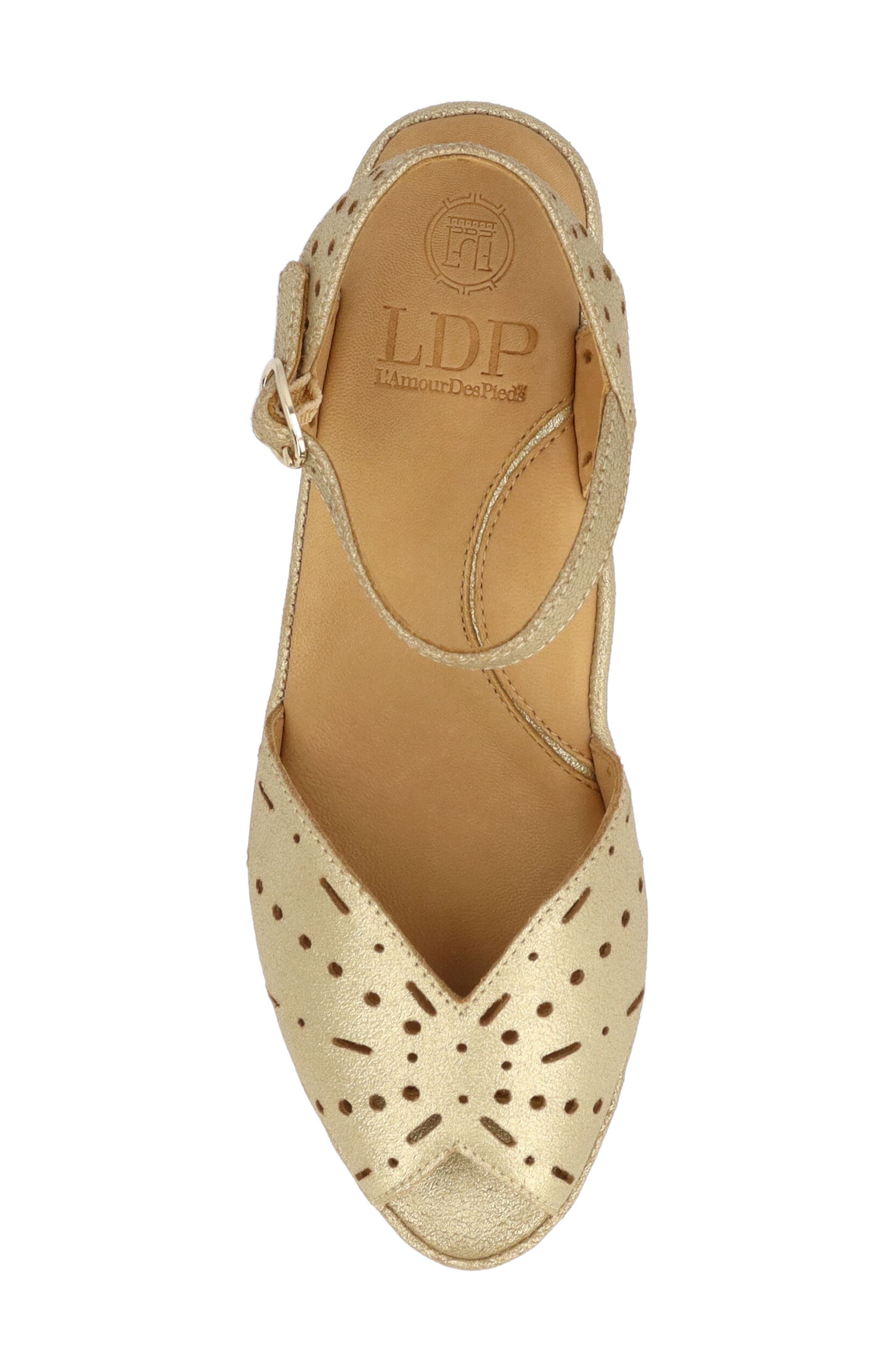 L'Amour des Pieds Brenn Ankle Strap Sandal, Alternate, color, Gold