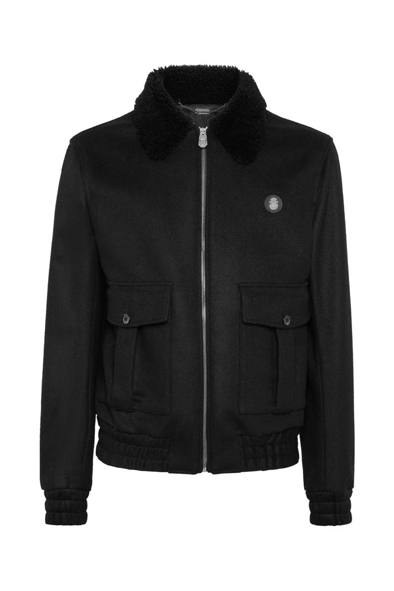 Shearling  Wool Jacket Men, Main, color, black