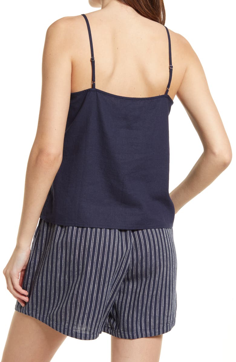 Treasure & Bond Button Front Linen Blend Camisole, Alternate, color, 