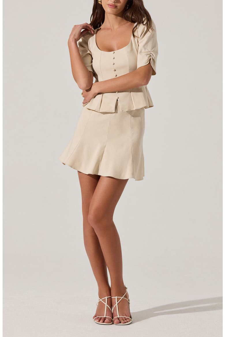 Pleat Detail Fitted Top, Alternate, color, CREAM