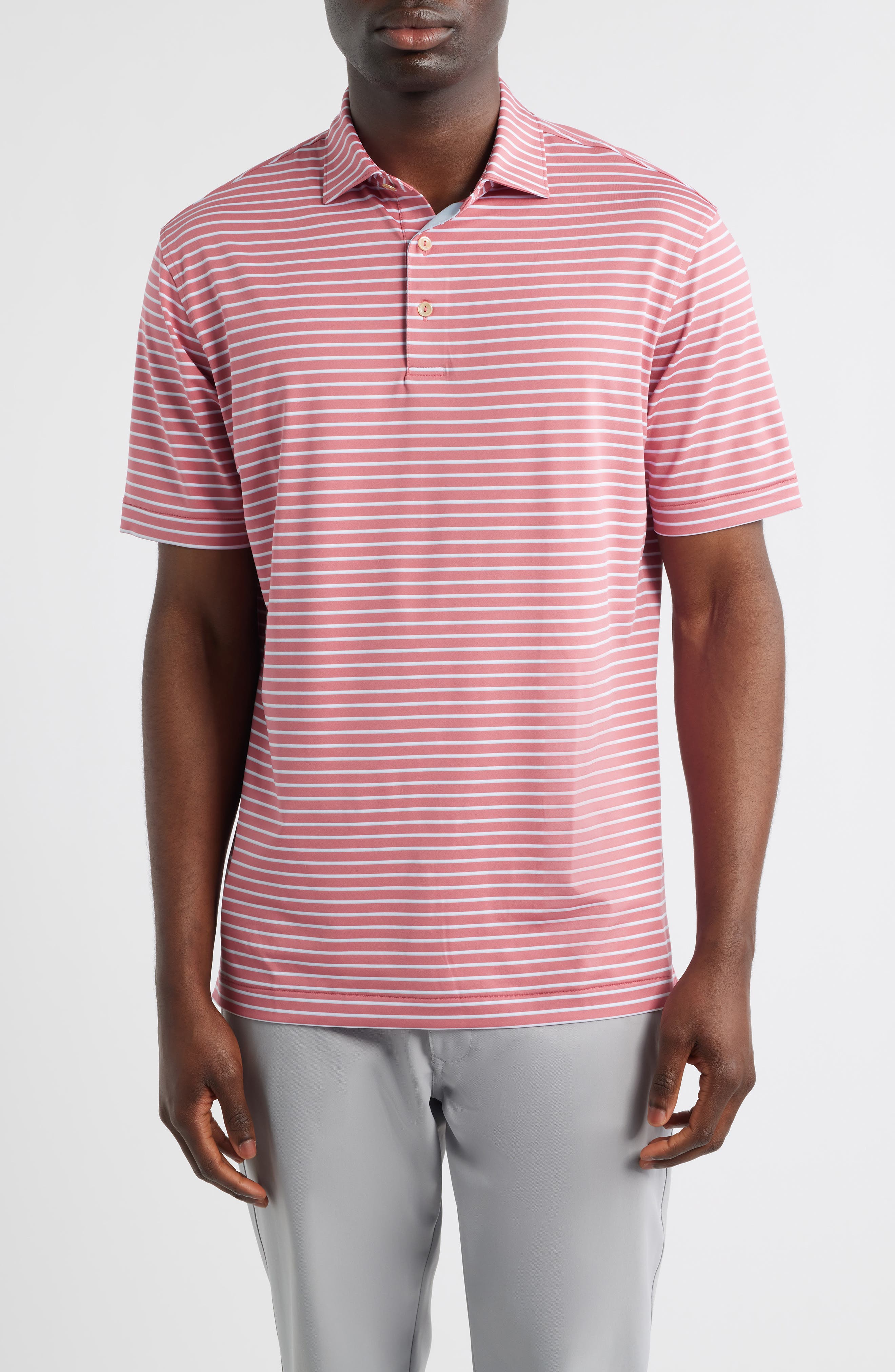 Мужские Peter Millar Dunnes Stripe Performance Jersey Polo