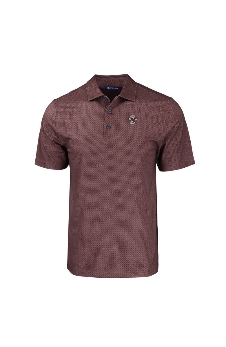 Cutter & Buck Men's Cutter & Buck Maroon Boston College Eagles Pike Eco Tonal Geo Print Stretch Recycled Polo, Alternate, color,