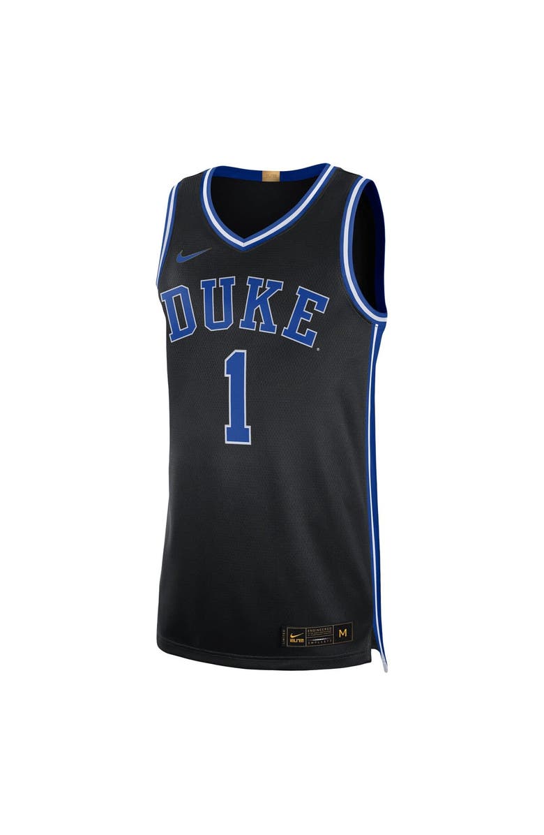 Nike Men's Nike #1 Black Duke Blue Devils Limited Authentic Jersey, Alternate, color,