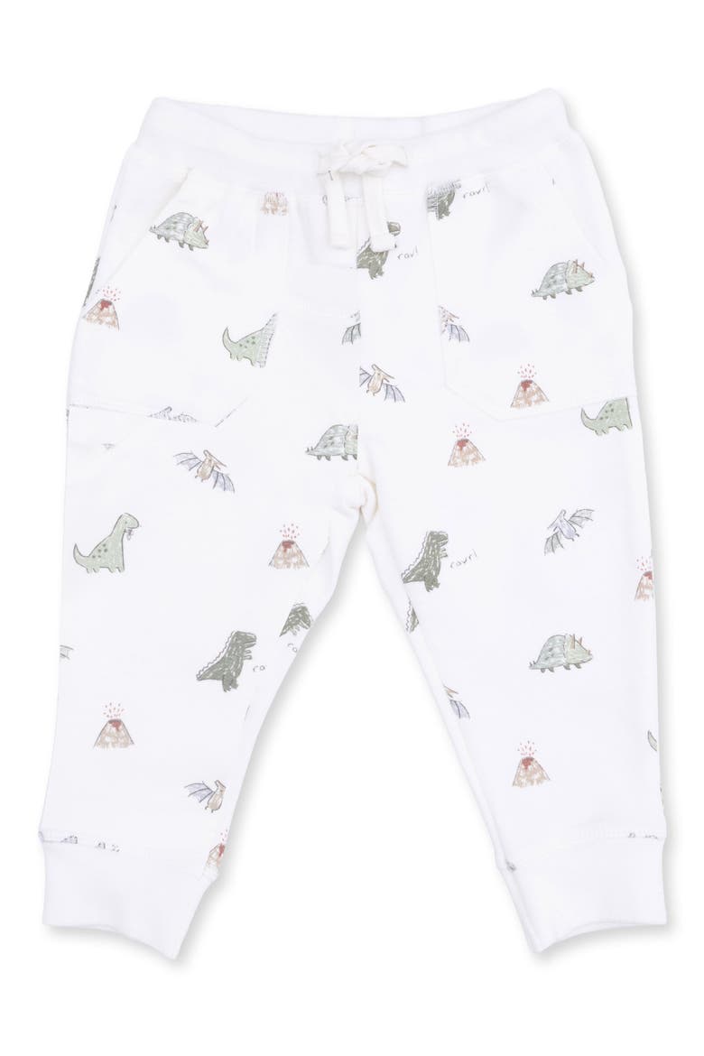 Kids' Dinos French Terry Jogger Pants, Main, color, WHITE