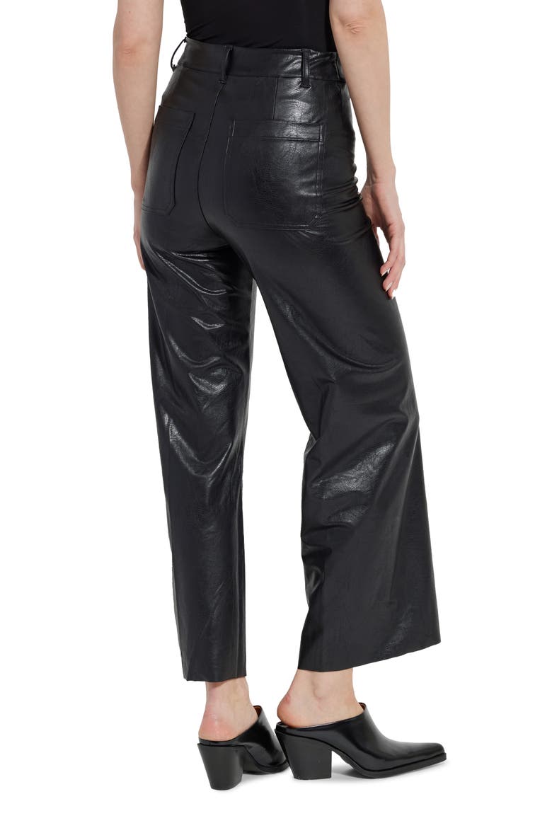 High Waist Faux Leather Wide Leg Pants, Alternate, color, KOHL BLACK
