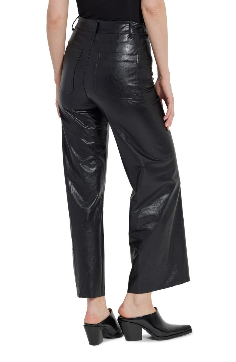 Lysse High Waist Faux Leather Wide Leg Pants, Alternate, color, Kohl Black
