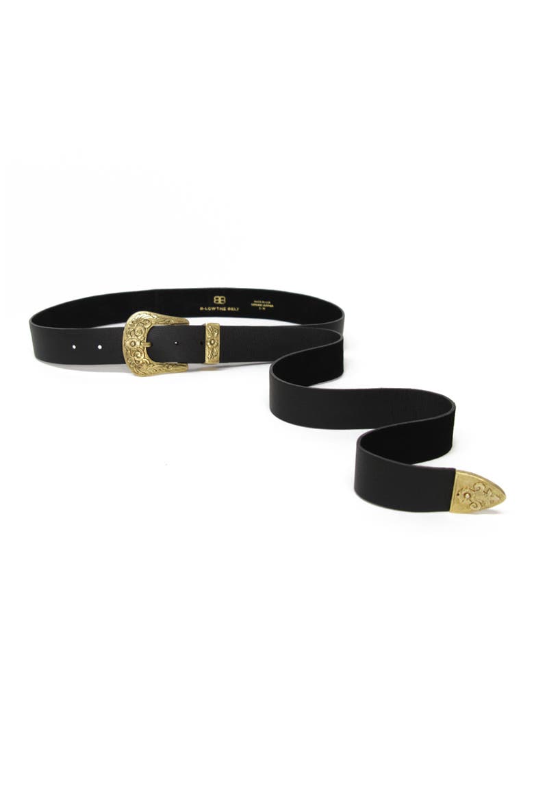 Royal Leather Western Belt, Main, color, BLACK/ GOLD