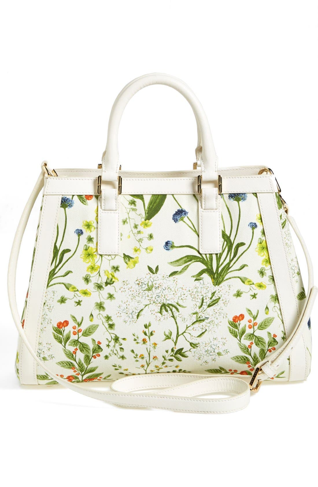 'Robinson' Canvas Triangle Tote, Alternate, color, WATERCOLOR BOTANICAL PRINT