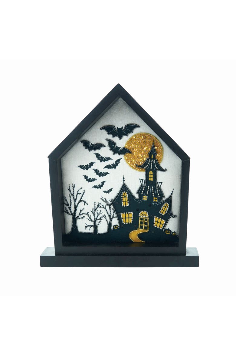11.25" x 12.25" Halloween Decorative Tabletop Shadow Box, Main, color, Black