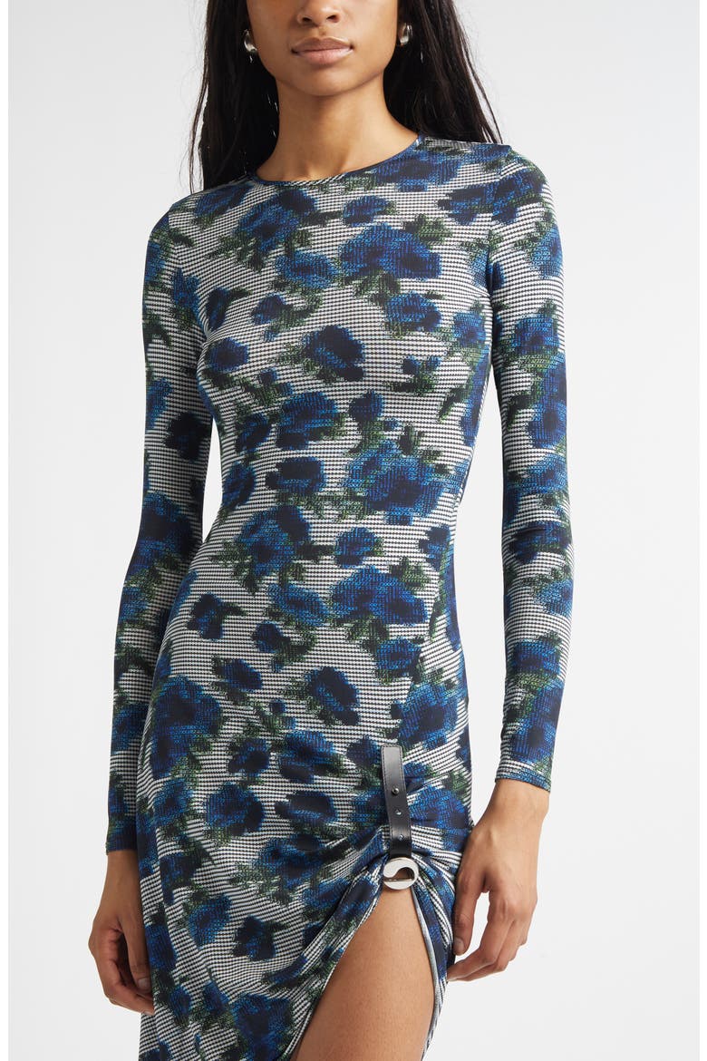 Suspended Ascii Floral Long Sleeve Jersey Dress, Alternate, color, PRINT-BLUE