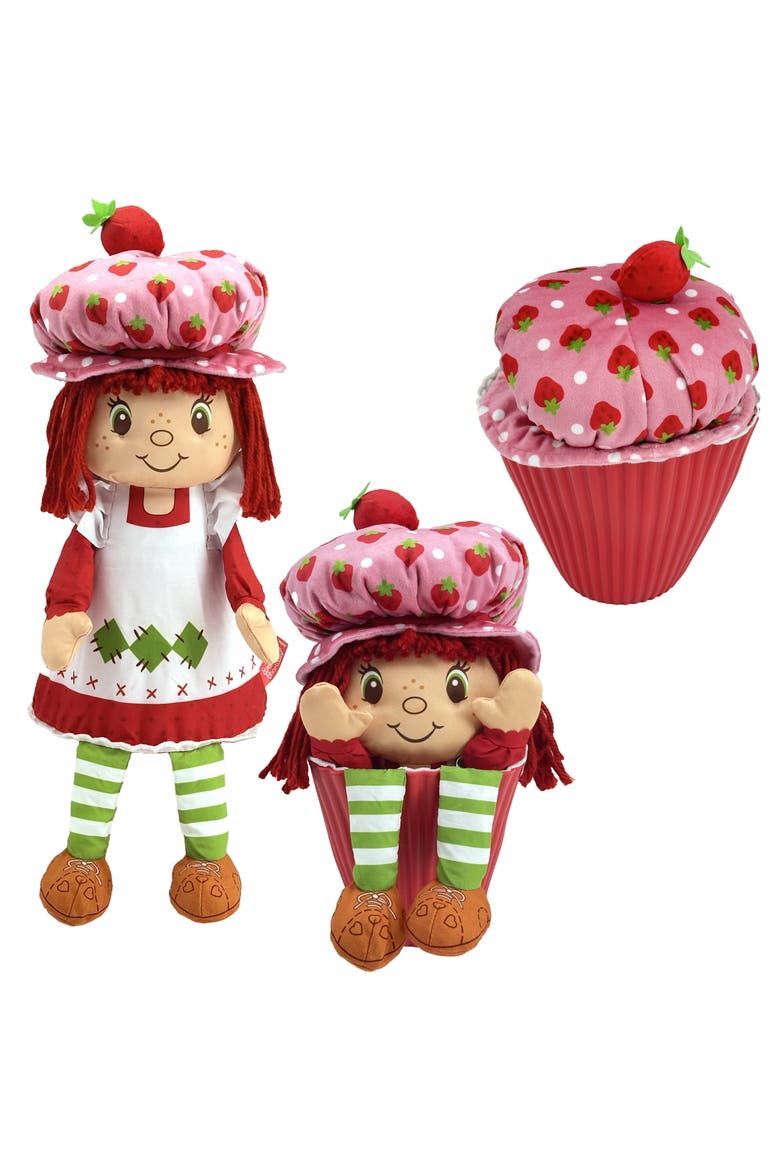 Pop n Flip 15 Inch Strawberry Shortcake Plush Doll, Alternate, color, Red