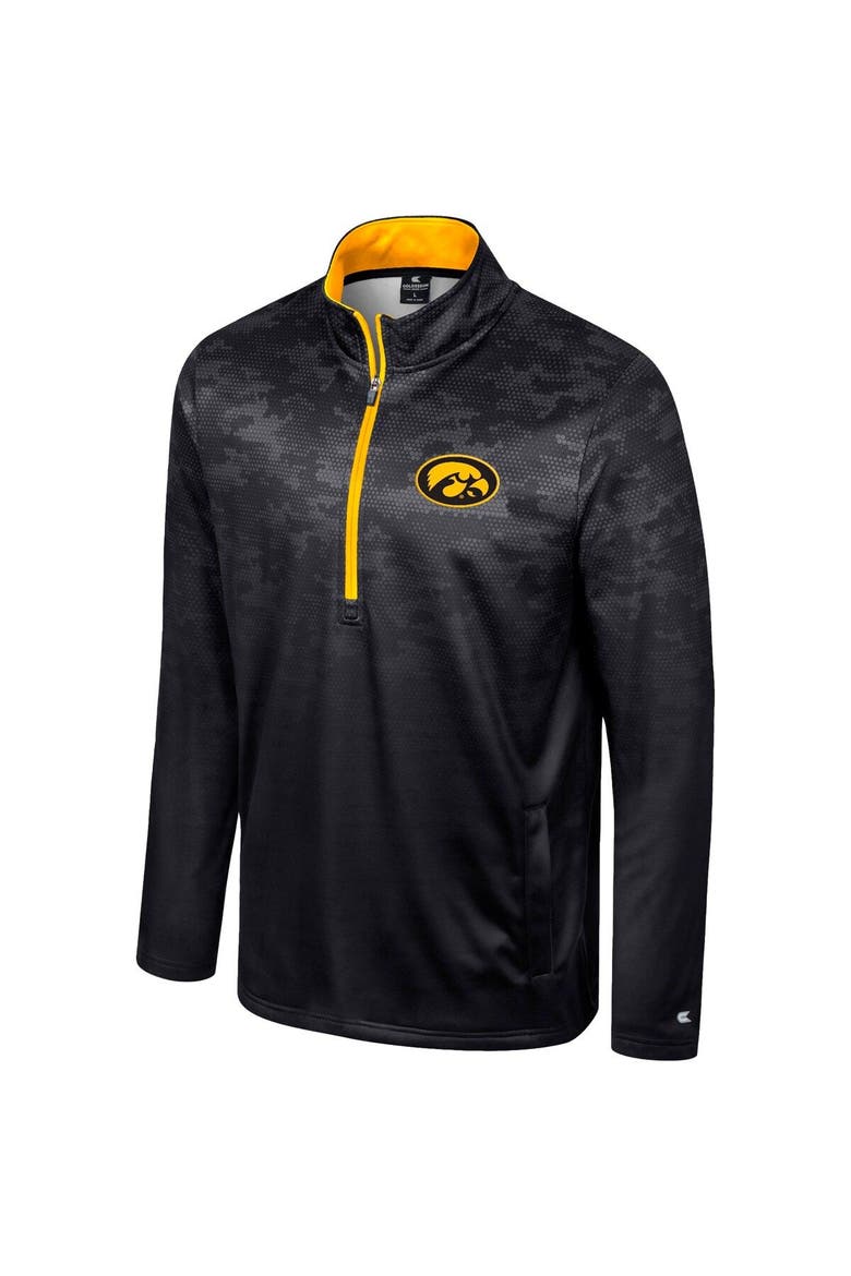 Men's Colosseum  Black Iowa Hawkeyes The Machine Half-Zip Jacket, Alternate, color, Black