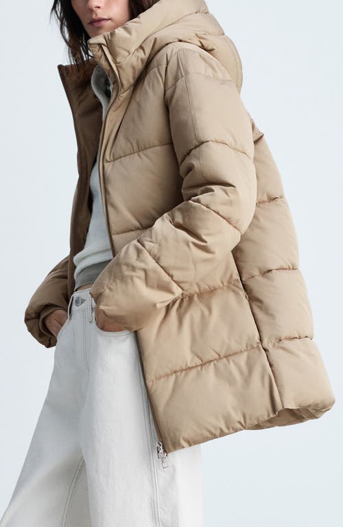MANGO MANGO QUILTED HOODED PUFFER COAT