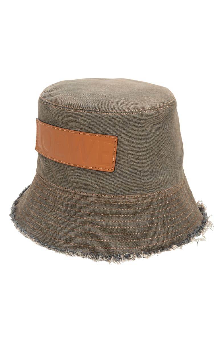 Loewe Frayed Edge Canvas Bucket Hat, Main, color,