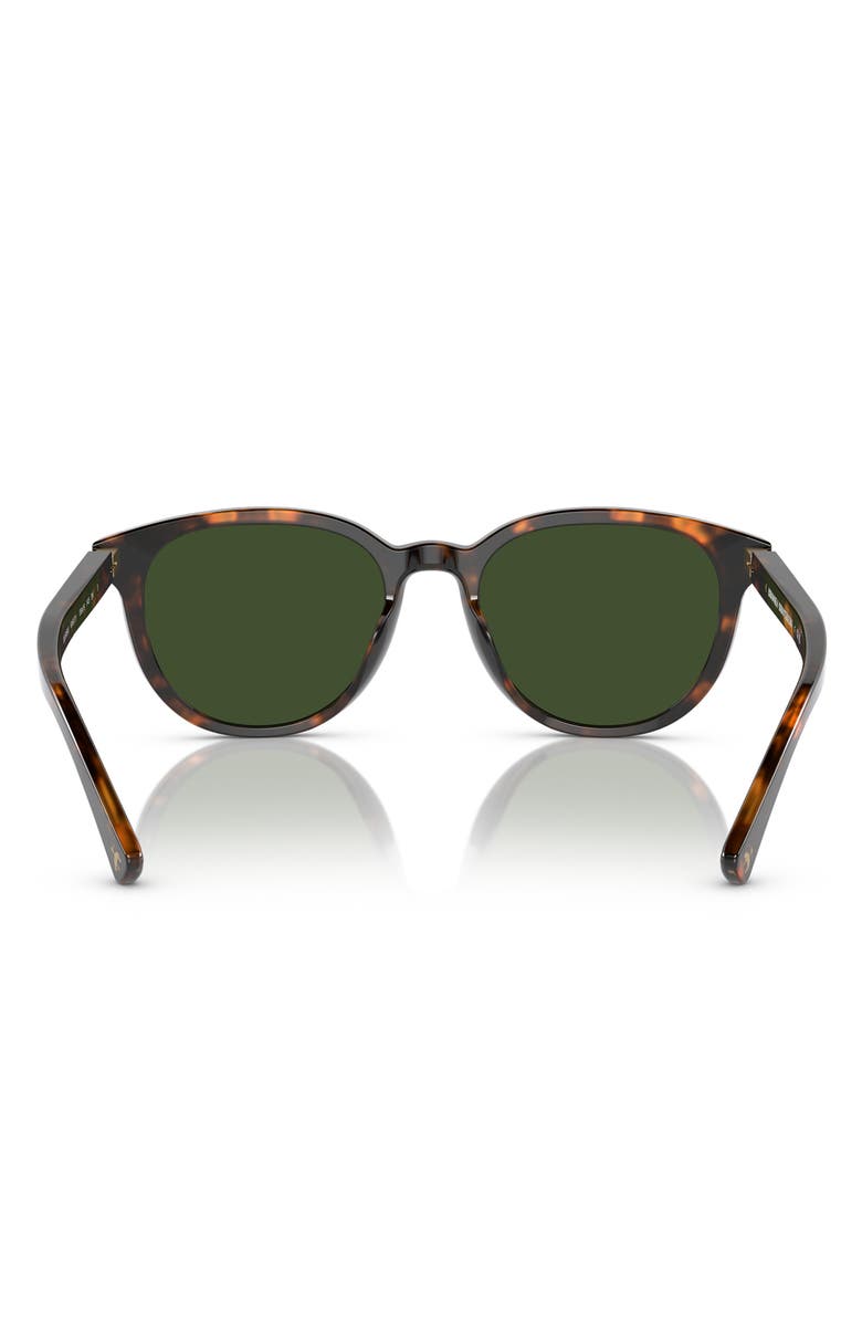 Brooks Brothers 55mm Round Sunglasses, Alternate, color, Warm Tort Bio / Dark Green